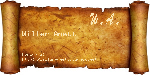 Willer Anett névjegykártya